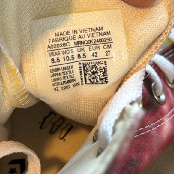 Converse Chuck Taylor All Star HI Tie Dye Baltic Blue University Red Sneakers - Picture 8 of 8